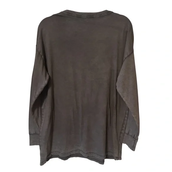 Aerie Charcoal Long Sleeve Top Graphics Tis The Season (To Be Together) Size Med - Picture 2 of 12